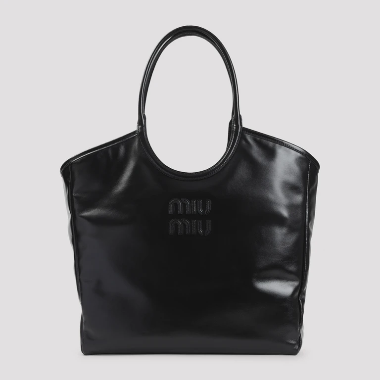 Miu Miu Calf Leather Handbag Black Bag - Women