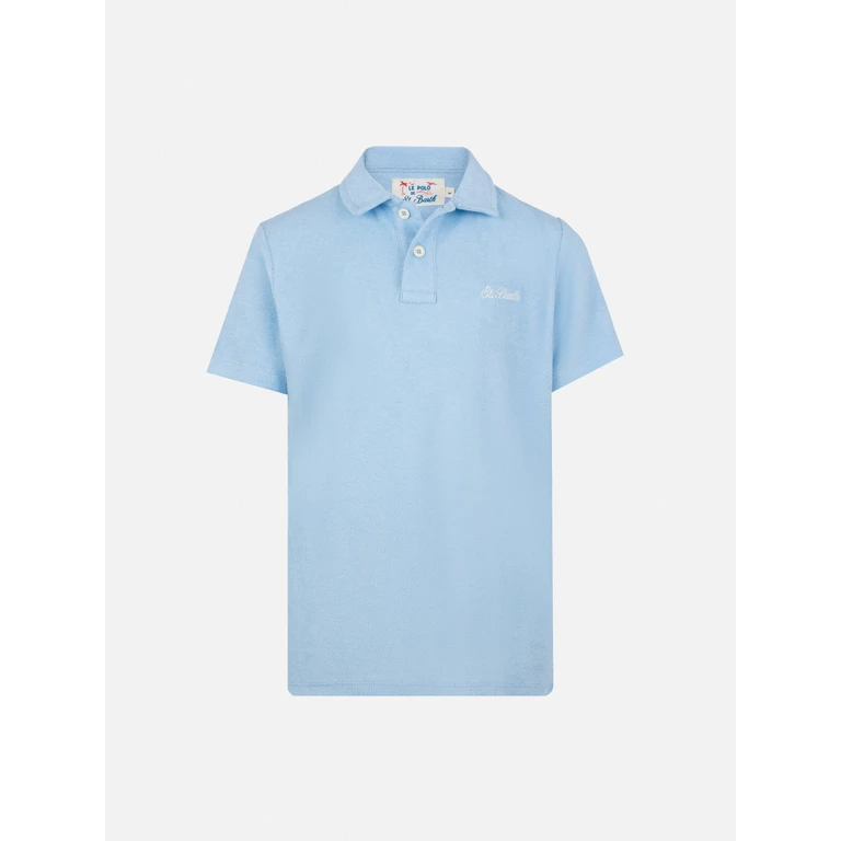 Mc2 Saint Barth Jeremy Jr Light Blue Terry Polo Shirt