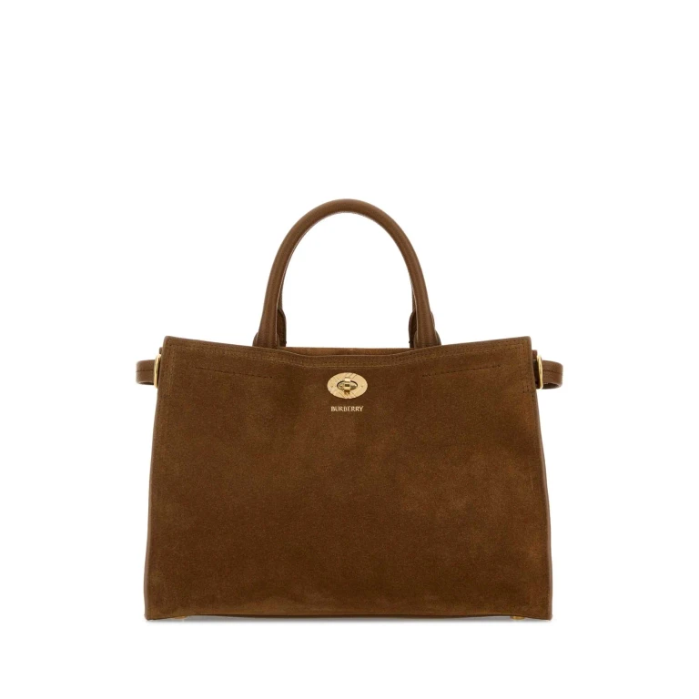 Burberry Brown Suede Small Cotswolds Handbag Hazelbrown Borse A Mano - Women