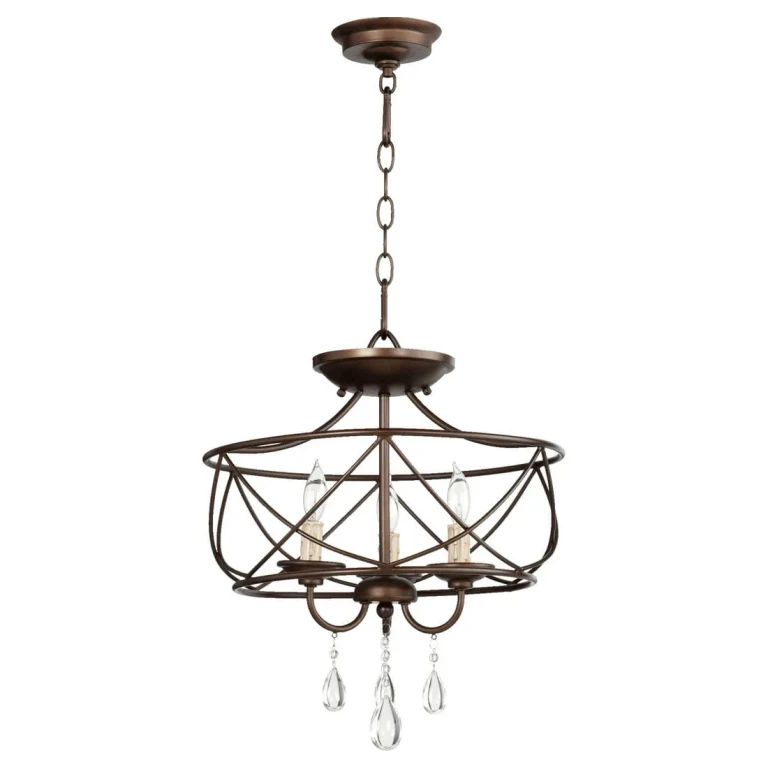 Quorum Cilia 3-Light 16" Pendant Light in Oiled Bronze