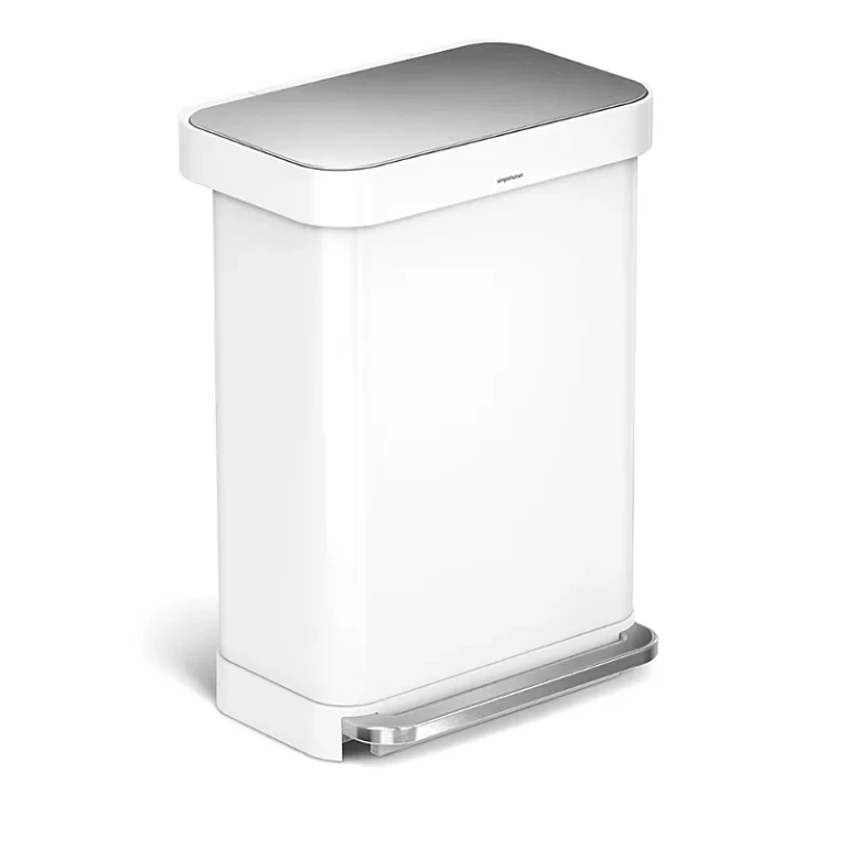 55 Liter Rectangular Liner Rim Kitchen Trash Can with Liner Pocket