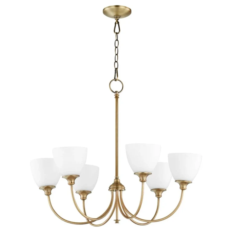 Quorum Celeste 6-Light 25" Transitional Chandelier in Aged Brass
