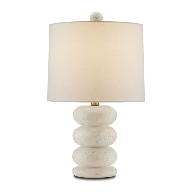 Beige Antique Brass Table Lamp from the Girault Collection
