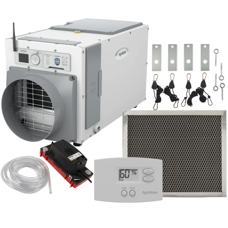 Aprilaire E080 80-Pint Energy Star Dehumidifier + Basement Package - Without Wi-Fi