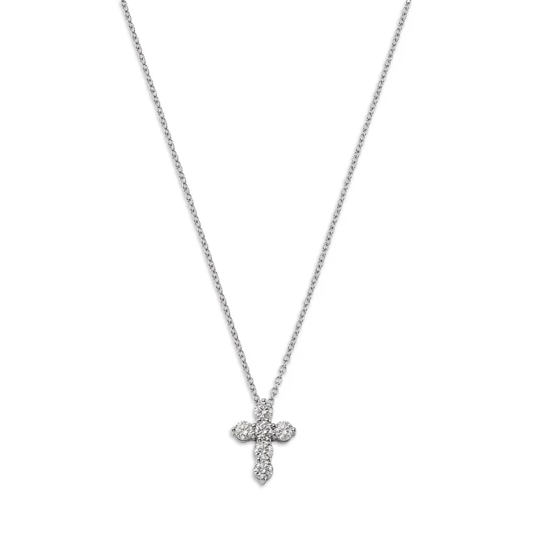 Diamond Cross Pendant Necklace in 14K Gold, 0.5 tcw