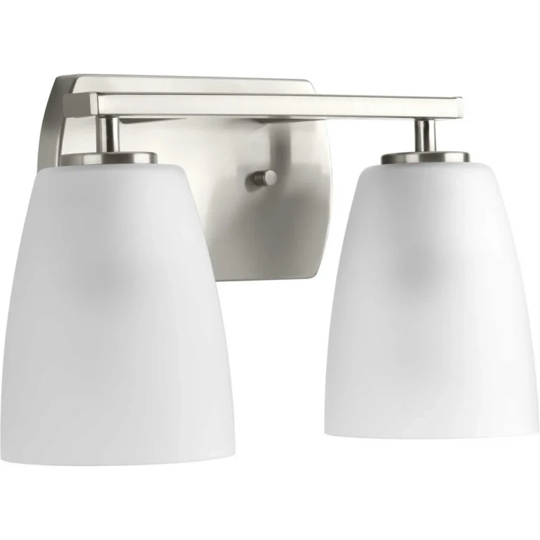 Brushed Nickel Two Light Bath from the Leap Collection