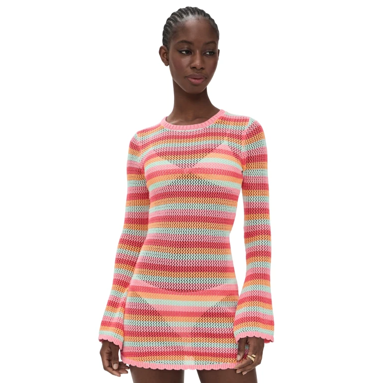 Beach Riot Libbi Dress Guava Jelly Crochet L