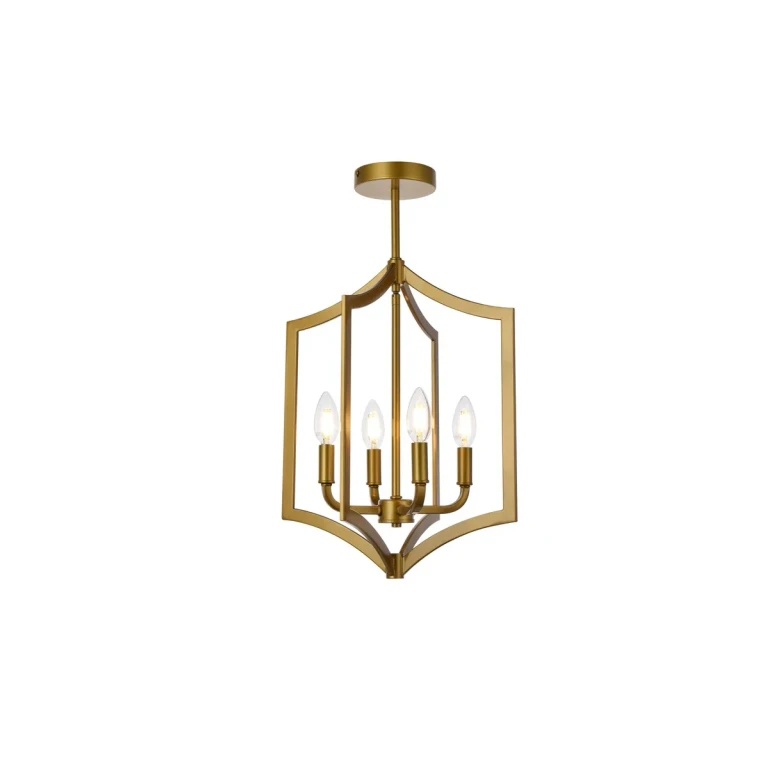 Brass Four Light Pendant from the Kiera Collection