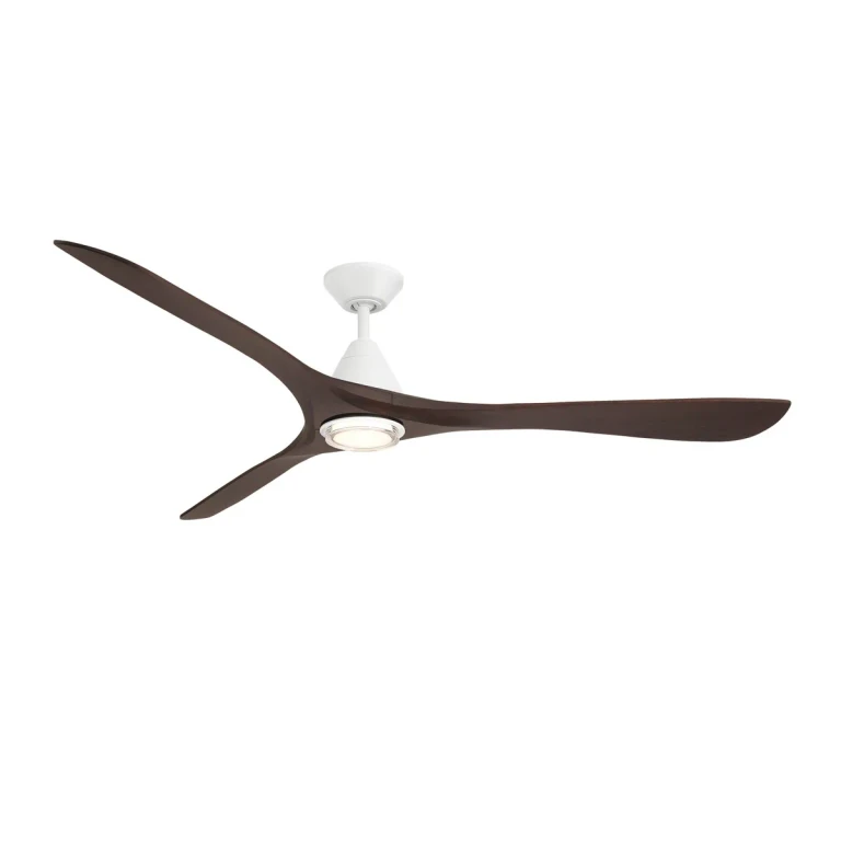 Matte White Dark Walnut 72" Ceiling Fan from the Carve Collection