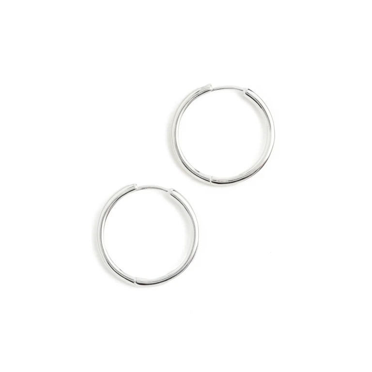 Madewell Demi Skinny Medium Hoop Earrings 14K Gold One Size