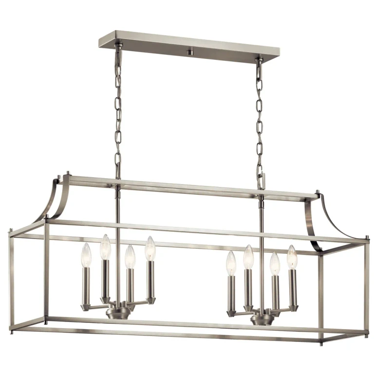 Kichler 42497 Morrigan Lustre linéaire 8 lumières 41 pouces - Nickel brossé