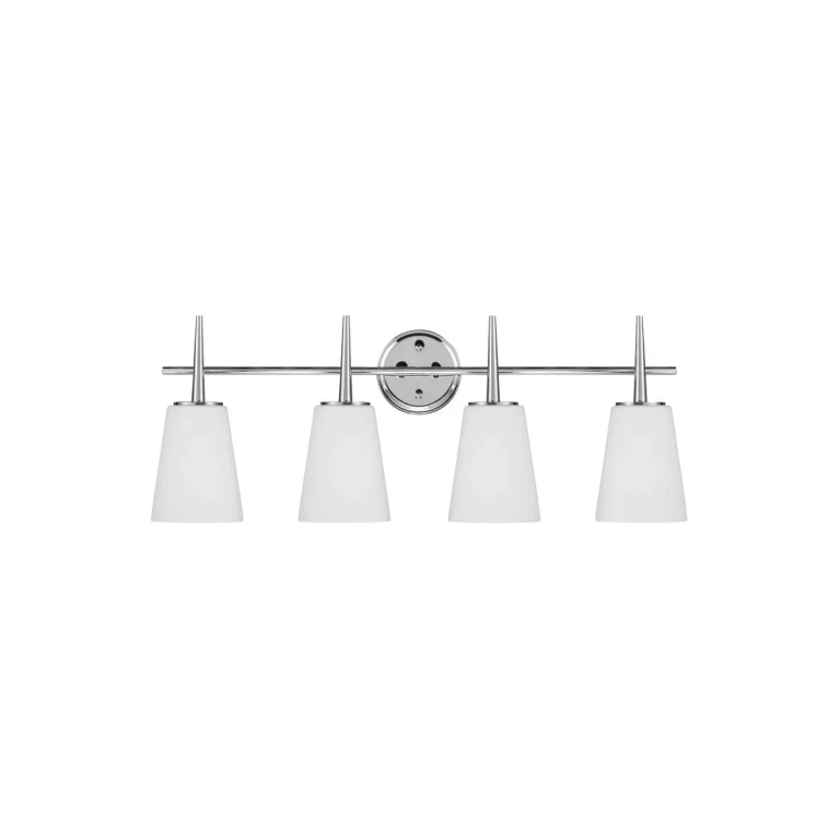 Chrome Four Light Wall Bath from the Driscoll Collection