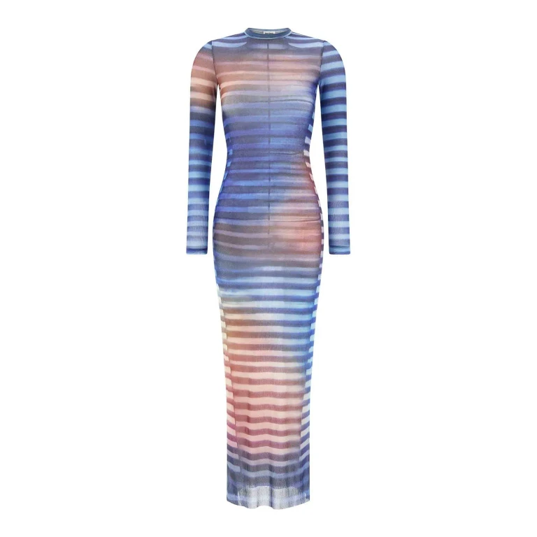 JEAN PAUL GAULTIER Mesh Long Dress Printed "Air"