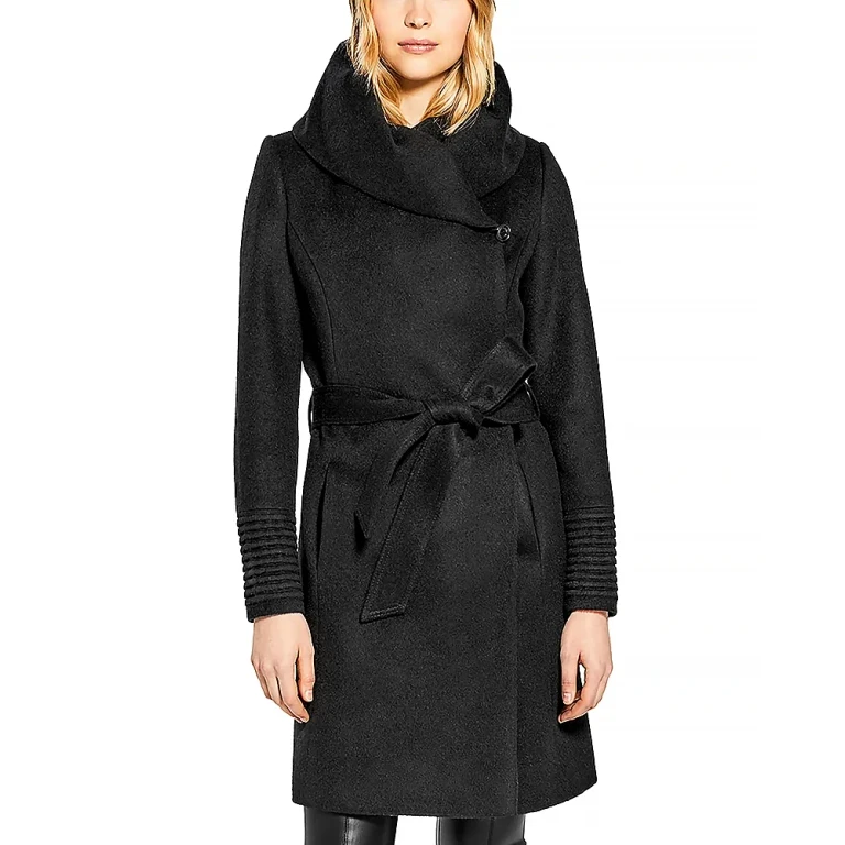 Sentaler Hooded Mid Length Wrap Coat