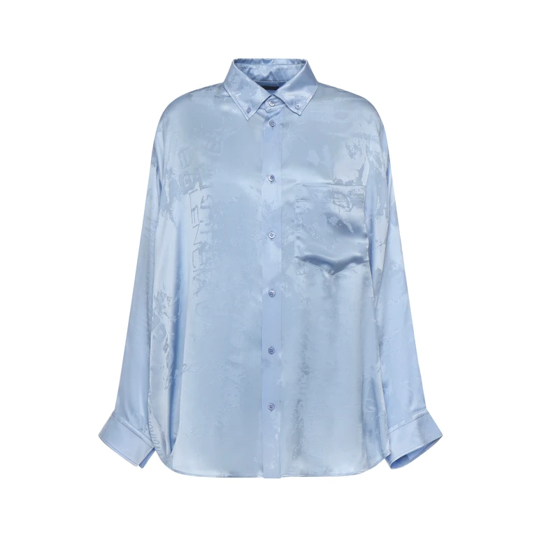 Balenciaga Shirts Blue Silk - Women
