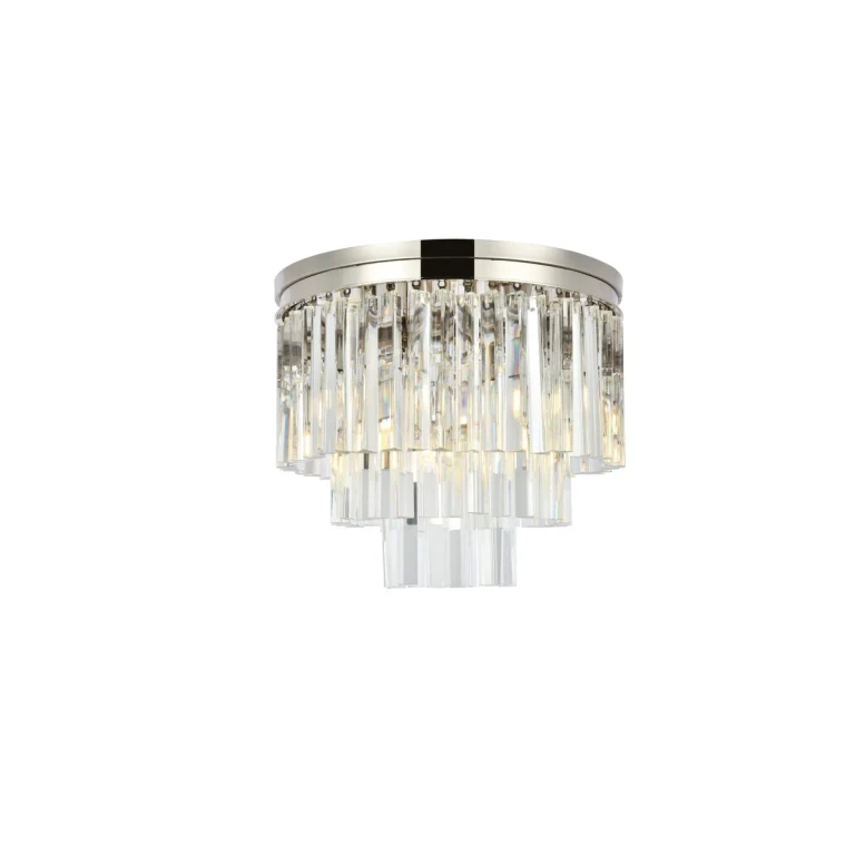 Polished Nickel Nine Light Flush Mount from the Sydney Collection