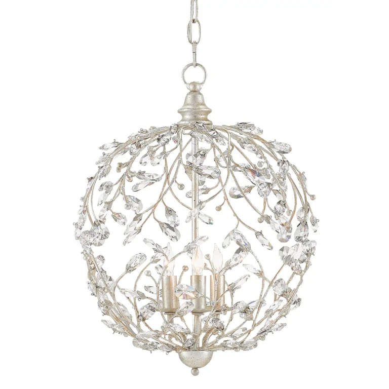Crystal Bud Orb Chandelier in Silver Granello