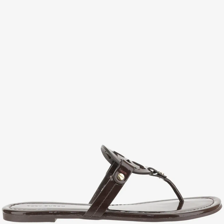 Tory Burch Womens Black miller Logo Tone-on-tone Thong Sandals
