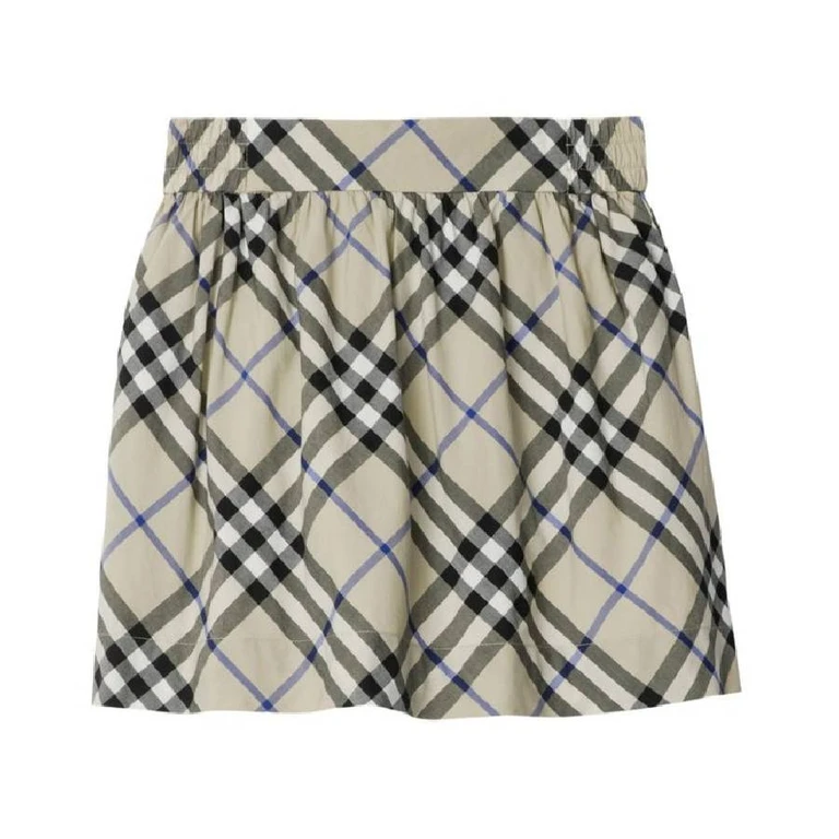 Burberry Girls Vintage Check Pattern Pleated Cotton Skirt