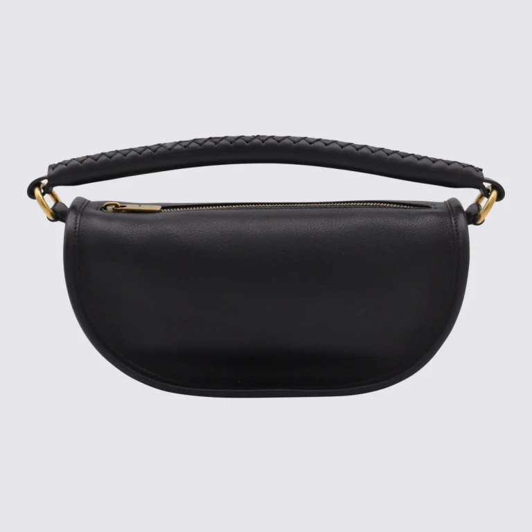 Burberry Black Leather Clip Shoulder Bag