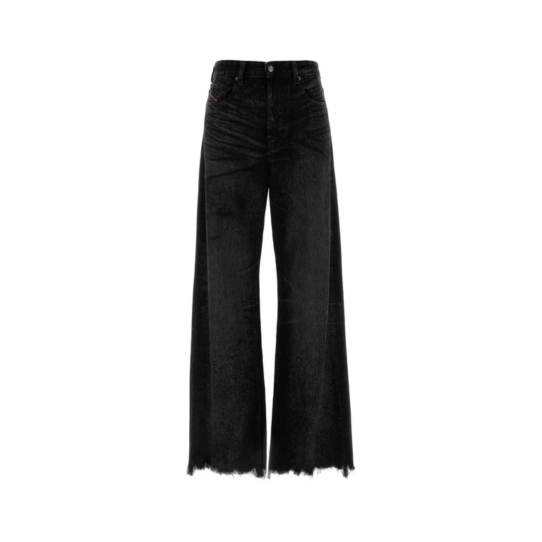 Black Denim Wide-Leg Jeans 02 Exterior: Cotton Hemp - Women