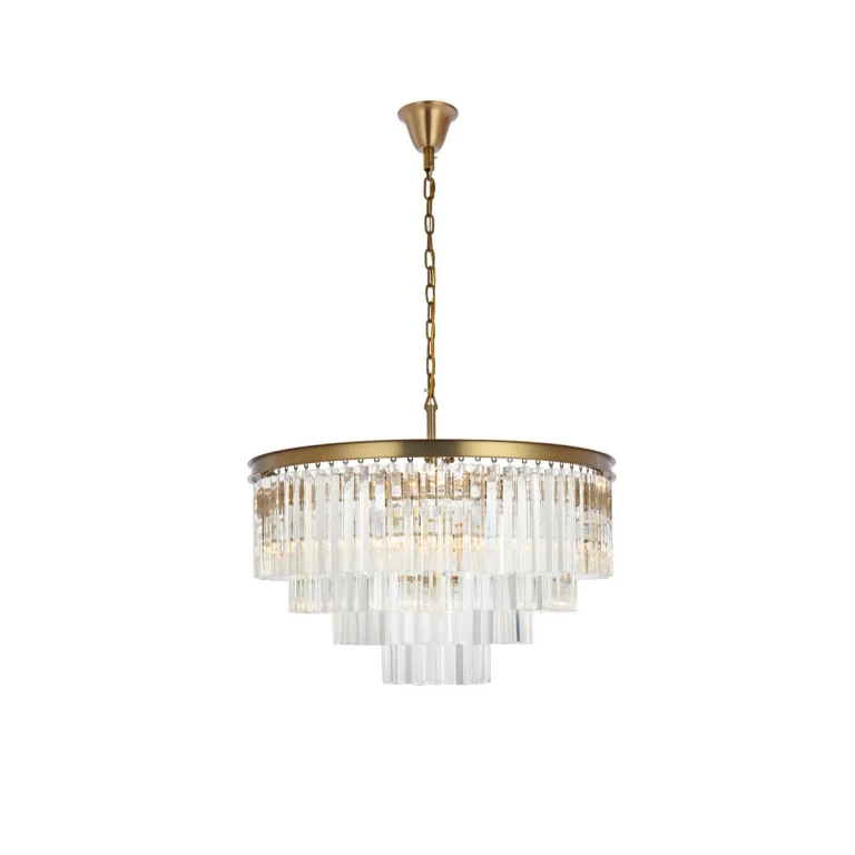 satin gold 17 Light Chandelier from the Sydney Collection