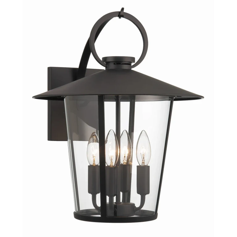 Andover 4-Light Outdoor Wall Mount in Matte Black