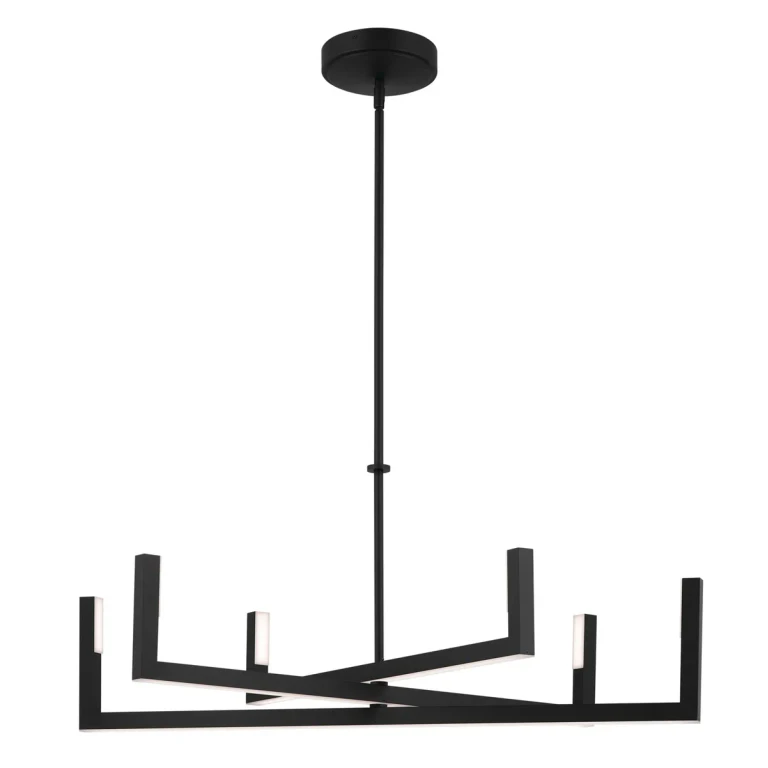 Matte Black LED Chandelier from the Priam Collection