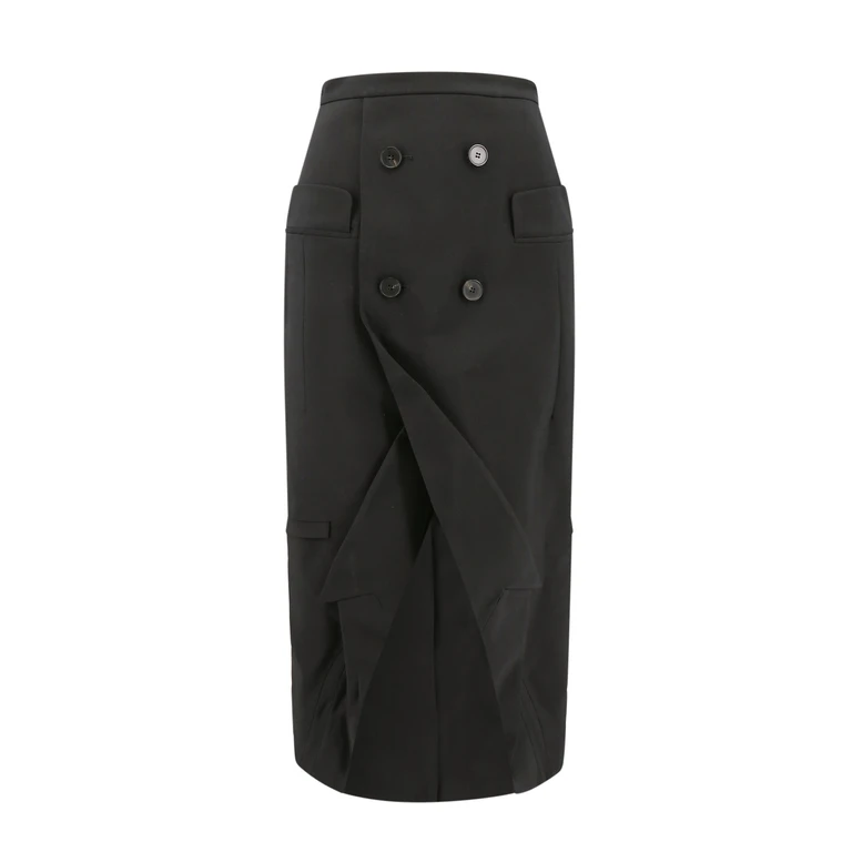 Gonna Midi Alexander McQueen - Nero