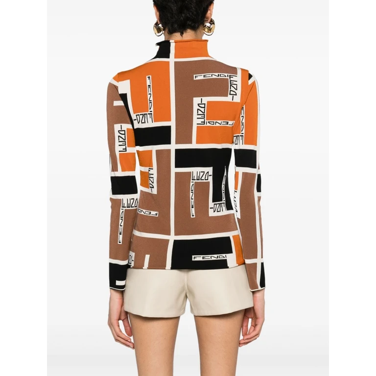 Fendi Sweaters Orange Viscose Polyester - Women