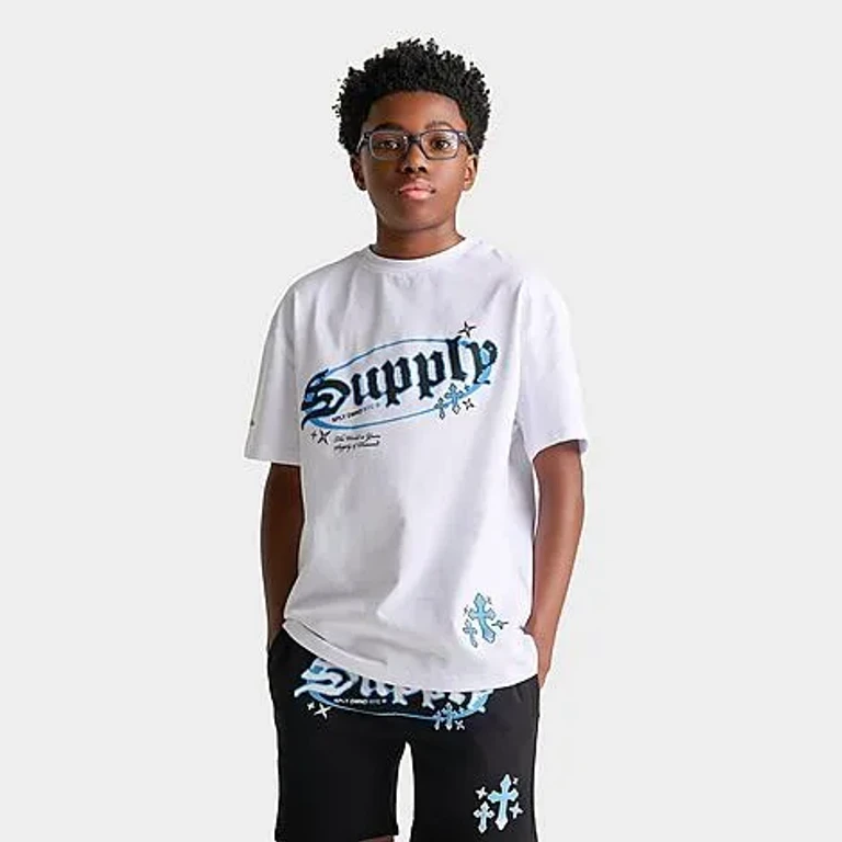 Supply & Demand Big Kids Trebport T-Shirt in Optic White Size: Small