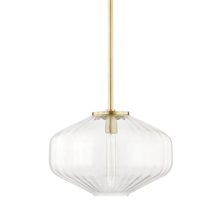 Aged Brass One Light Pendant from the Bennett Collection