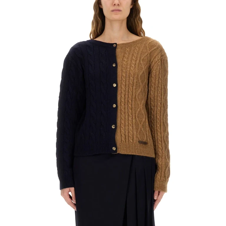 Moschino Two-tone Alpaca Blend Cardigan