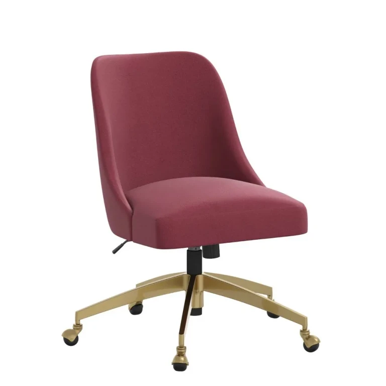Angela Velvet Berry Gold Base Office Chair