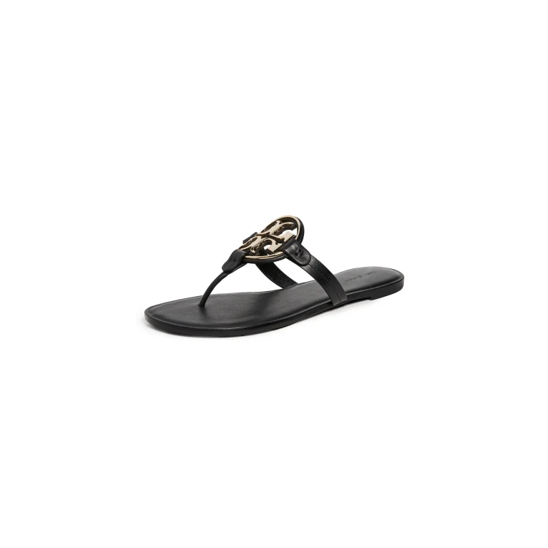 Tory Burch Metal Miller Sandals Perfect Black / Gold 6.5