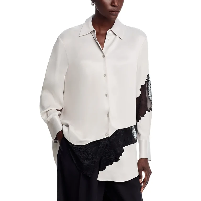 Boss Belacey Lace Detail Button Up Shirt