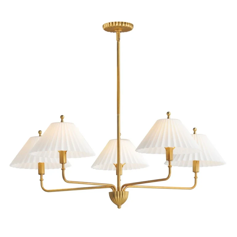 Gold Leaf Five Light Chandelier from the Kismet Collection