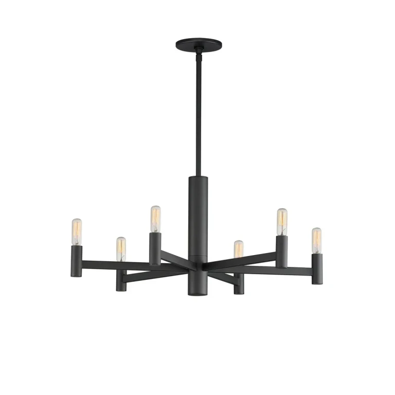 Black Six Light Chandelier from the Emana Collection