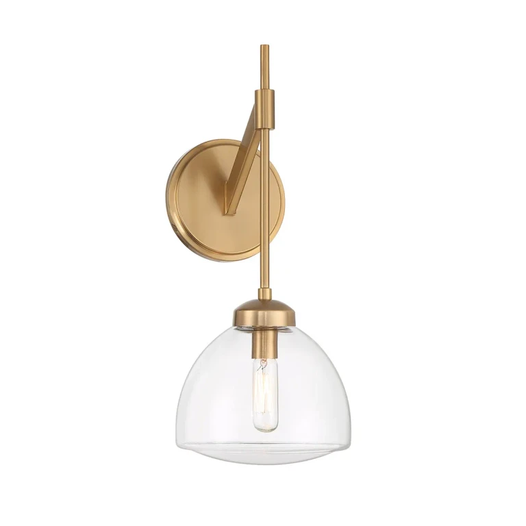 Warm Brass One Light Wall Sconce from the Corbin Collection