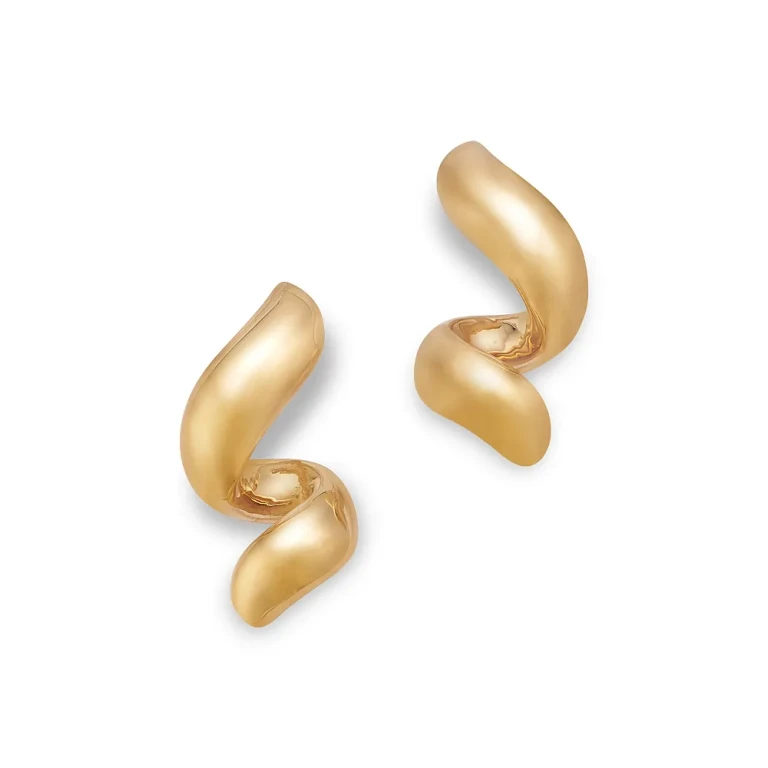 Polished Twist Stud Earrings in 14K Yellow Gold