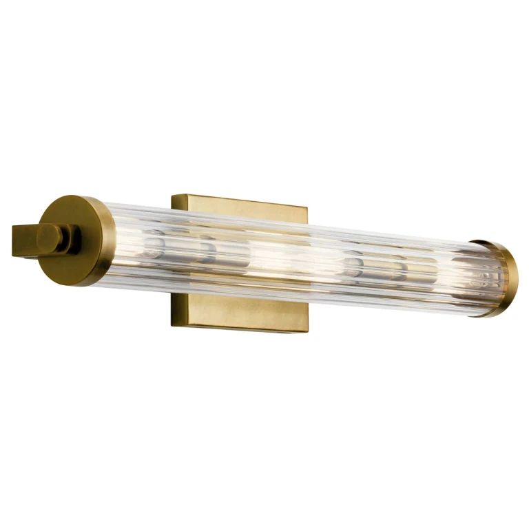 Azores 4-Light 5" Bathroom Vanity Light in Natural Brass