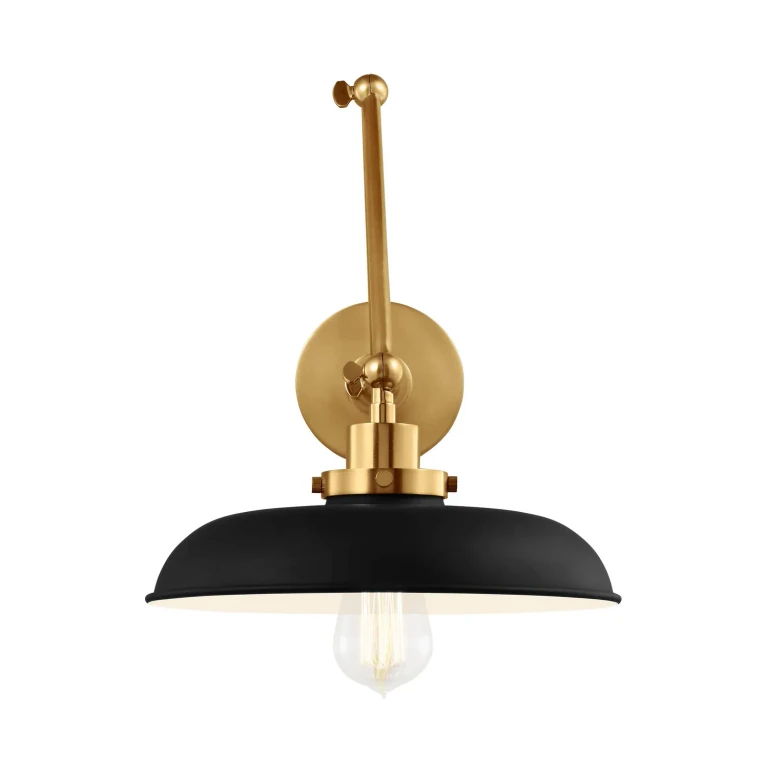 Visual Comfort Studio Wellfleet Wall Sconce in Midnight Black And Burnished Brass by Chapman & Myers