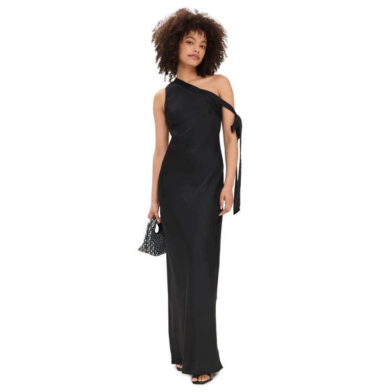 Runaway the Label Viola One Shoulder Maxi Dress Noir XL