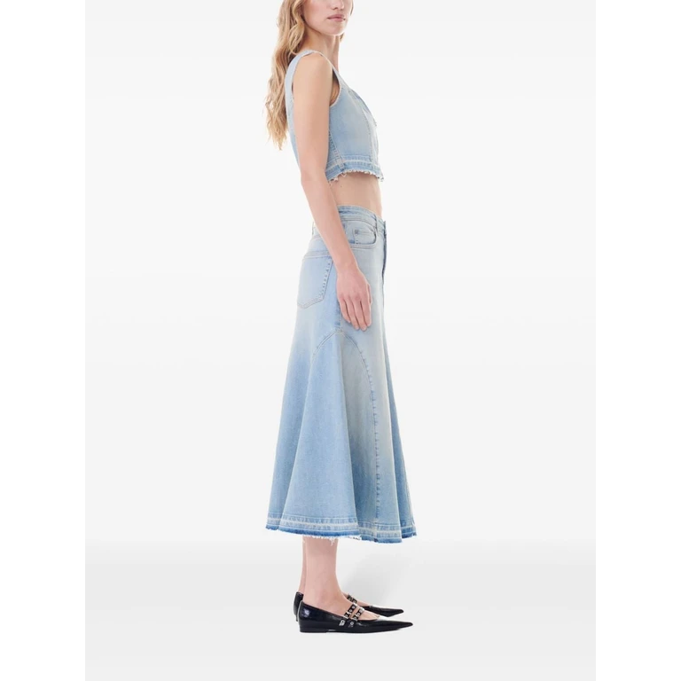 GANNI Skirts Clear Blue Cotton - Women