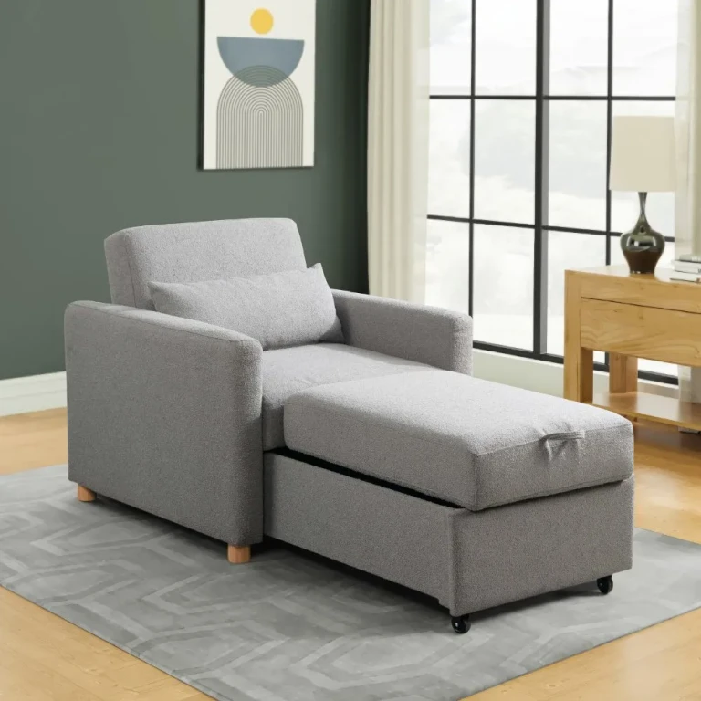 Serta Isla Gray Boucle Convertible Accent Chair