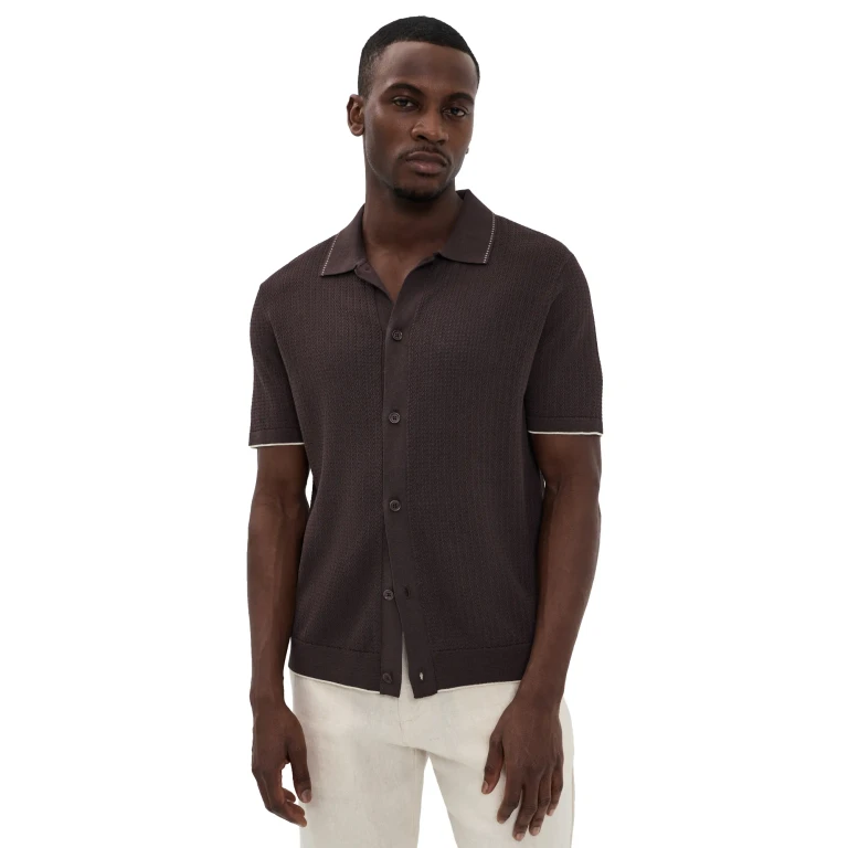 NN07 Nalo Sweater Polo Deep Truffle M