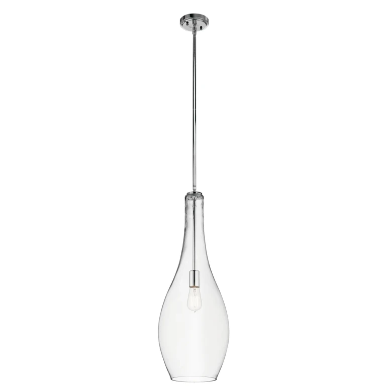 Chrome One Light Pendant from the Everly Collection