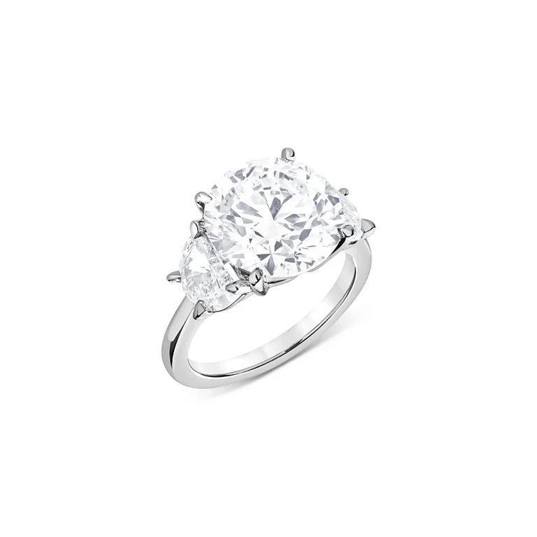 Certified Lab Grown Diamond Round & Fancy Cut Engagement Ring in 18K White Gold, 7.80 tcw
