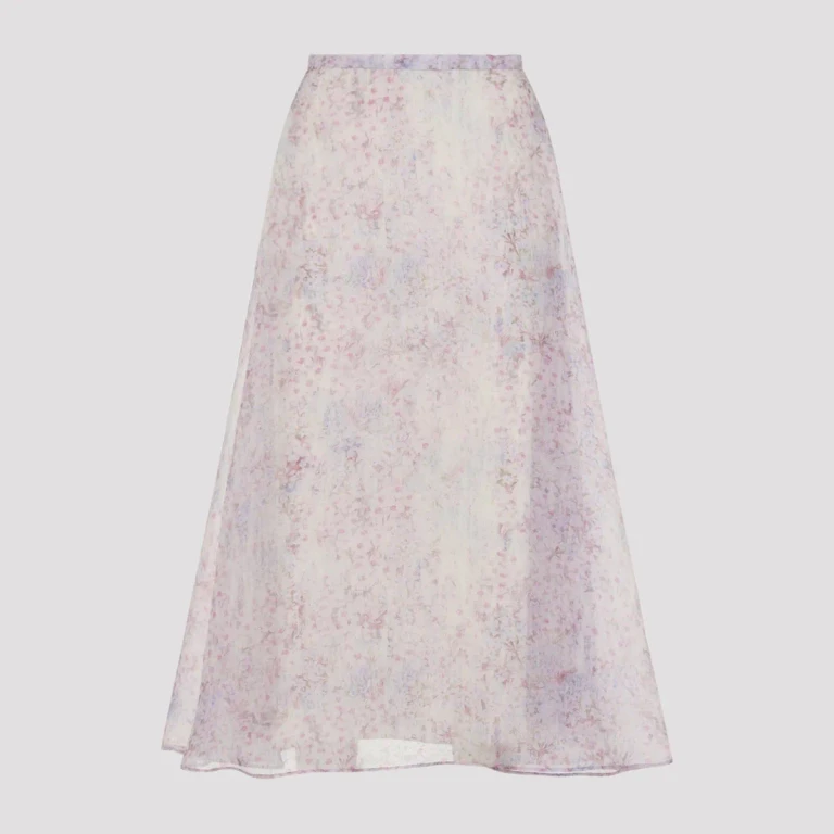 Gonna midi in organza stampata Alberta Ferretti