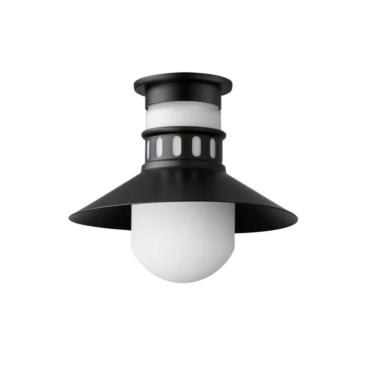 Black One Light Outdoor Flush Mount from the Admiralty Collection